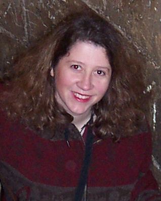 picture of Jayne Cravens in 2001 in a tower of La Sagrada Familia in Barcelona