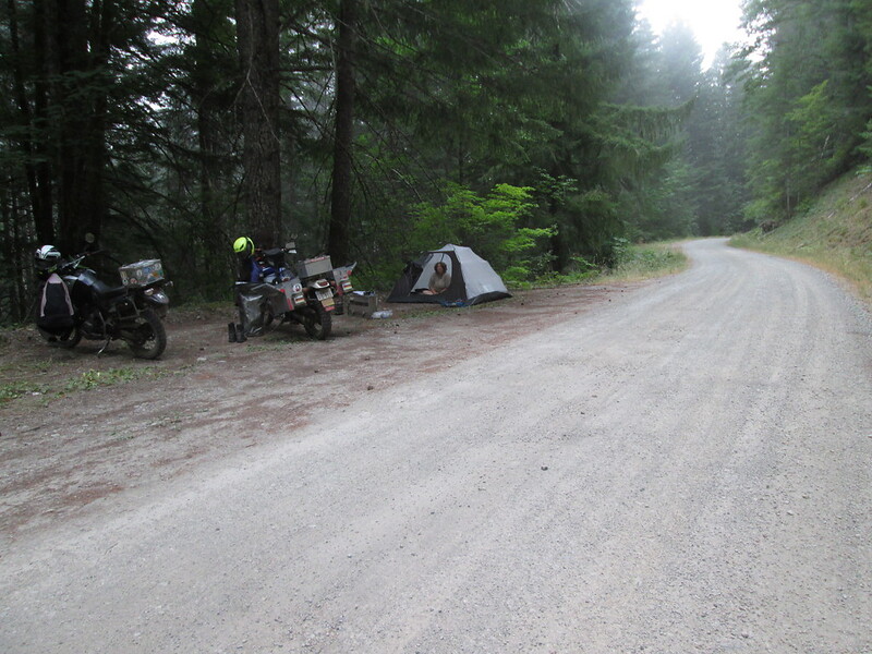 camping on the side of a
          gravel road.