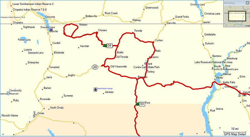 map of the region where we traveled